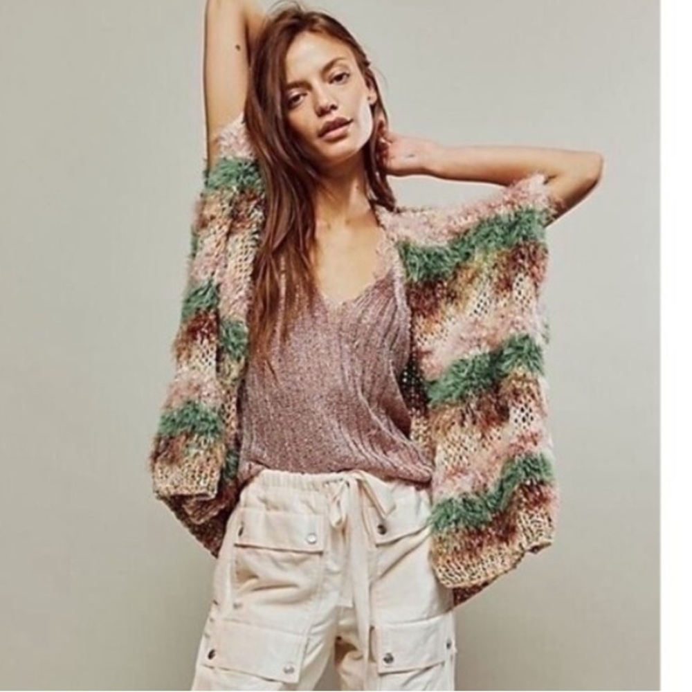 NWT Free People Multicolor Striped Vest